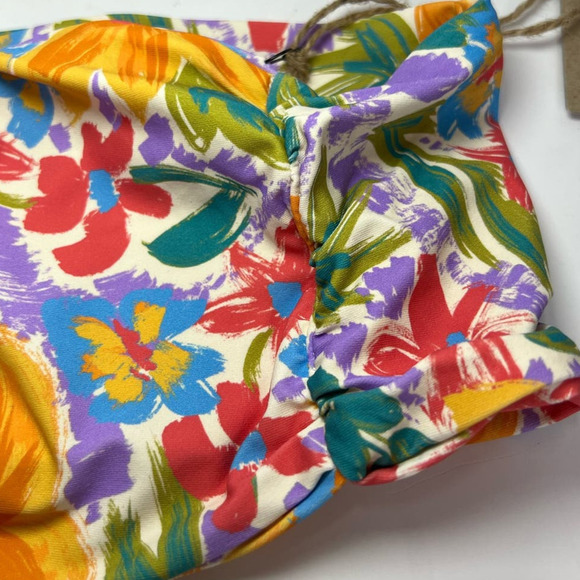NWT Stone Fox Swim LeLe Bikini Top, Bandeau, Multicolor Floral, size Large - Picture 12 of 13